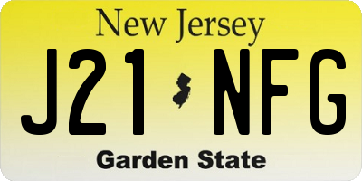 NJ license plate J21NFG