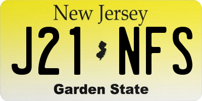 NJ license plate J21NFS