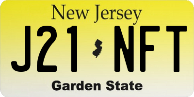 NJ license plate J21NFT