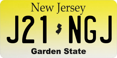 NJ license plate J21NGJ