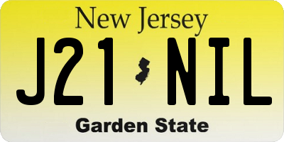 NJ license plate J21NIL