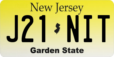 NJ license plate J21NIT