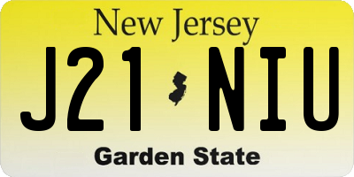 NJ license plate J21NIU