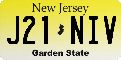 NJ license plate J21NIV