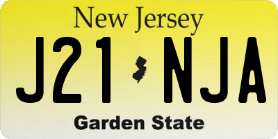 NJ license plate J21NJA