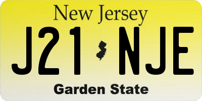 NJ license plate J21NJE