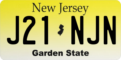 NJ license plate J21NJN