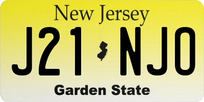NJ license plate J21NJO