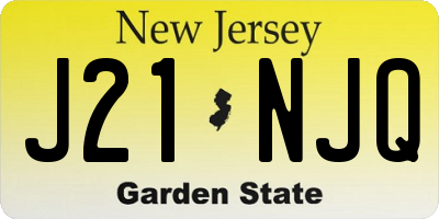 NJ license plate J21NJQ