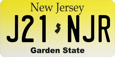 NJ license plate J21NJR