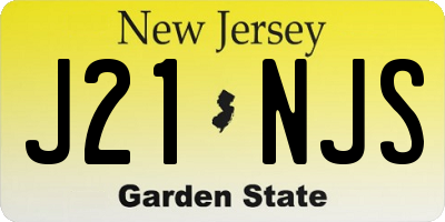 NJ license plate J21NJS