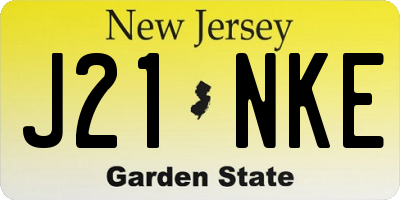 NJ license plate J21NKE