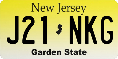 NJ license plate J21NKG