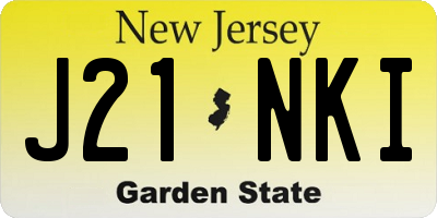 NJ license plate J21NKI