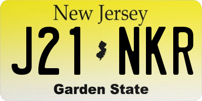 NJ license plate J21NKR
