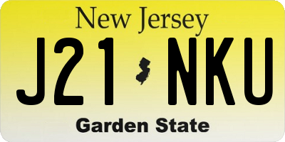 NJ license plate J21NKU