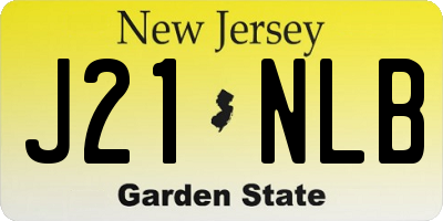 NJ license plate J21NLB