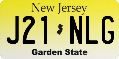 NJ license plate J21NLG