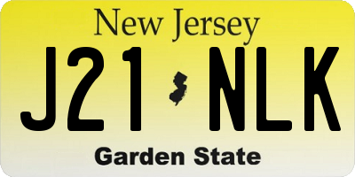 NJ license plate J21NLK