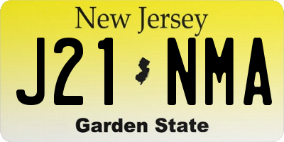 NJ license plate J21NMA