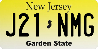 NJ license plate J21NMG