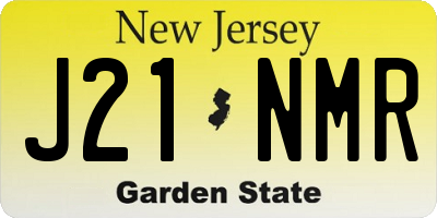 NJ license plate J21NMR