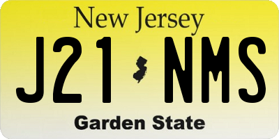NJ license plate J21NMS