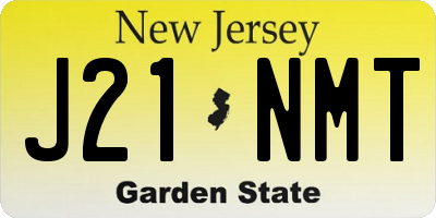 NJ license plate J21NMT