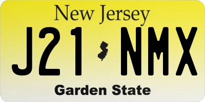 NJ license plate J21NMX