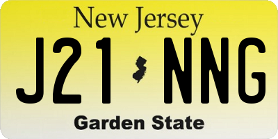 NJ license plate J21NNG