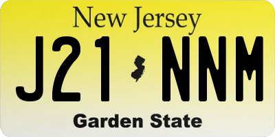 NJ license plate J21NNM