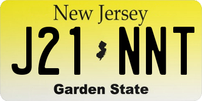 NJ license plate J21NNT