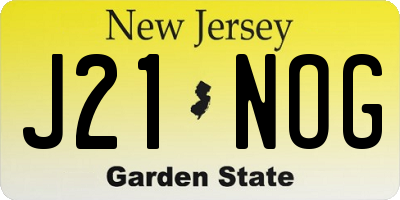 NJ license plate J21NOG