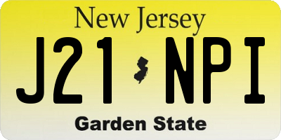 NJ license plate J21NPI