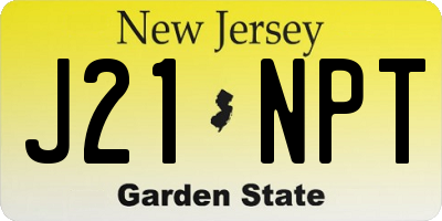NJ license plate J21NPT