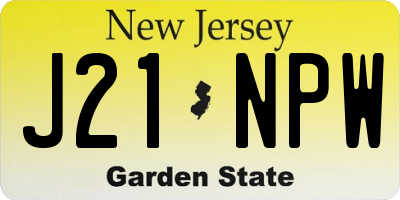 NJ license plate J21NPW