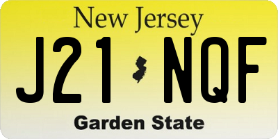 NJ license plate J21NQF