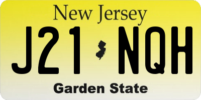 NJ license plate J21NQH