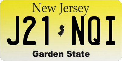 NJ license plate J21NQI