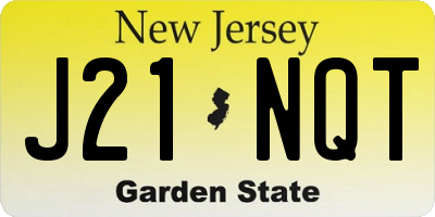 NJ license plate J21NQT