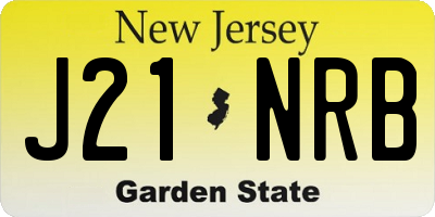 NJ license plate J21NRB