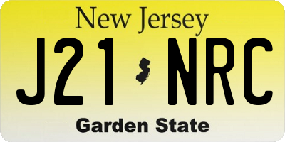 NJ license plate J21NRC