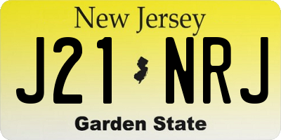 NJ license plate J21NRJ