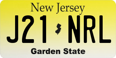 NJ license plate J21NRL