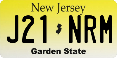NJ license plate J21NRM