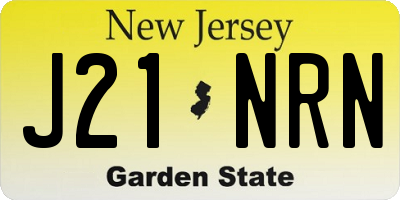 NJ license plate J21NRN