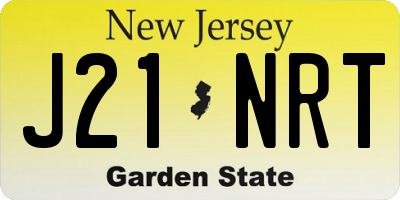 NJ license plate J21NRT