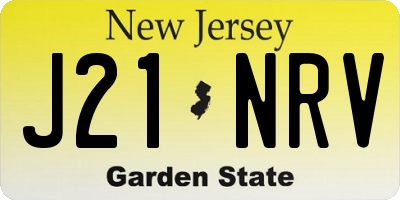 NJ license plate J21NRV