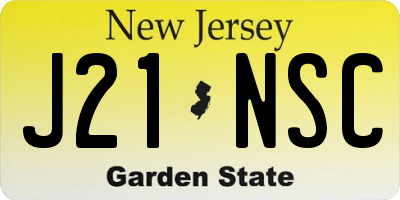 NJ license plate J21NSC