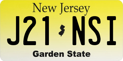 NJ license plate J21NSI